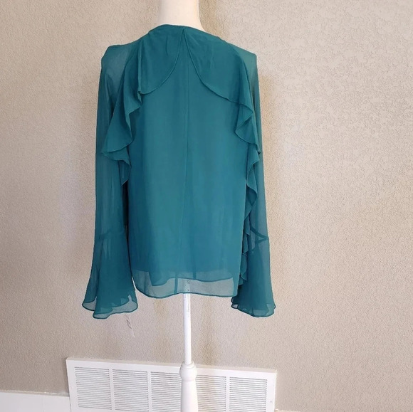 Chelsea ruffled long sleeve blouse size Medium  New with tags - Picture 5 of 11